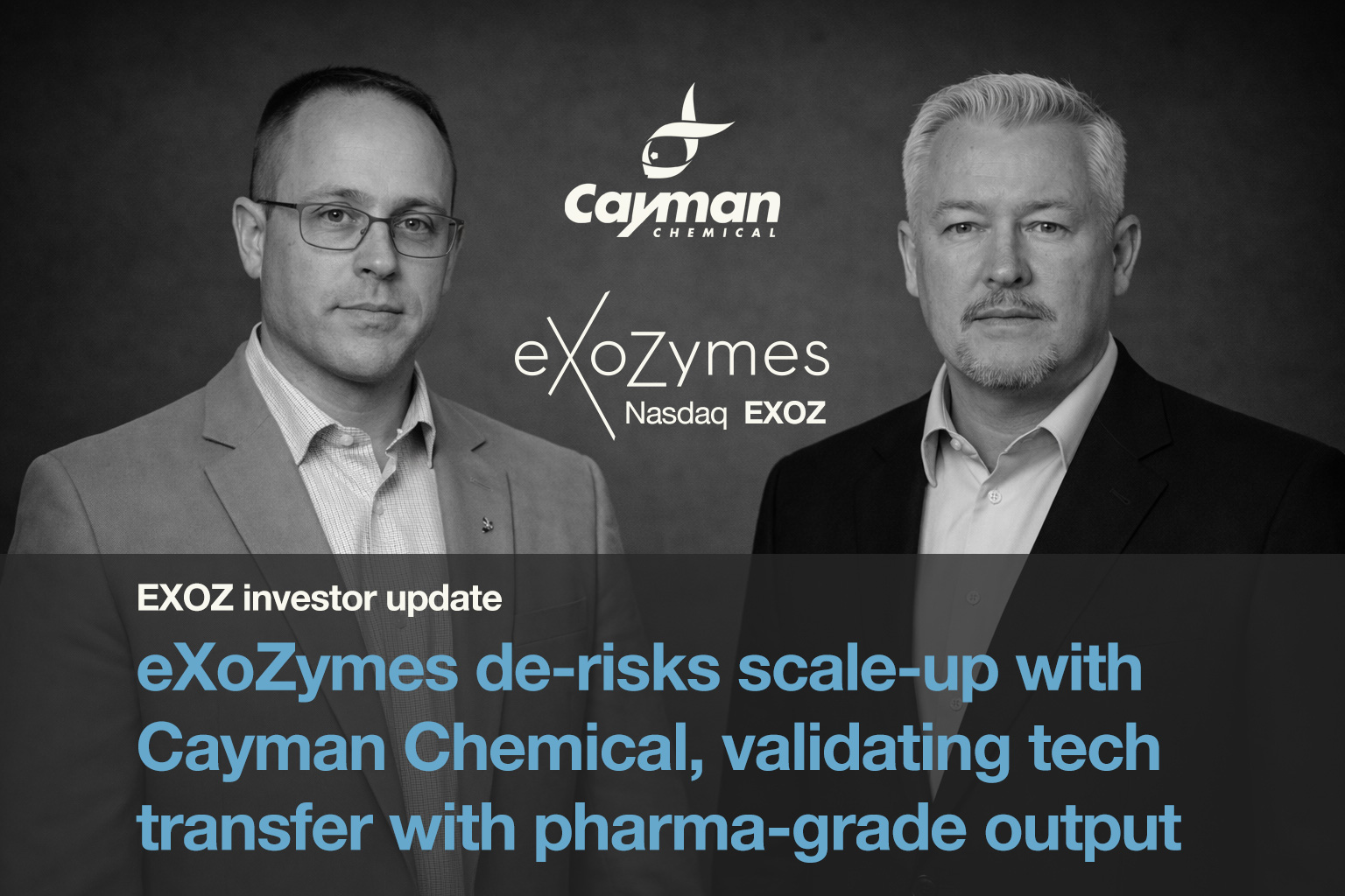eXoZymes de-risks scale-up with Cayman Chemical, validating tech transfer with pharma-grade output